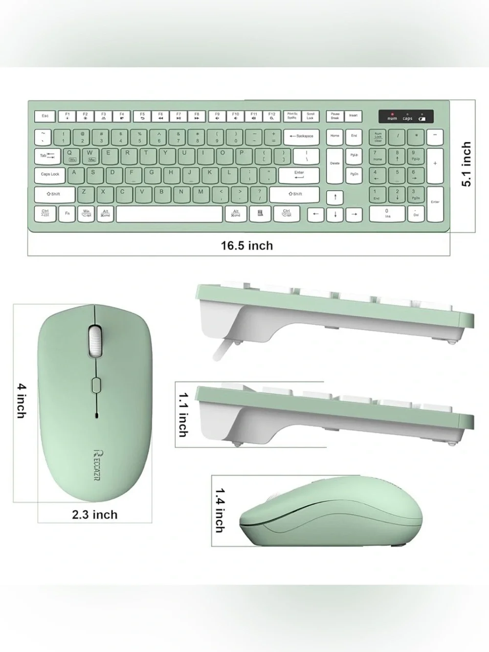 New Wireless Full-Size Keyboard & Mouse Combo 2.4GHz USB Receiver | Windows/Mac